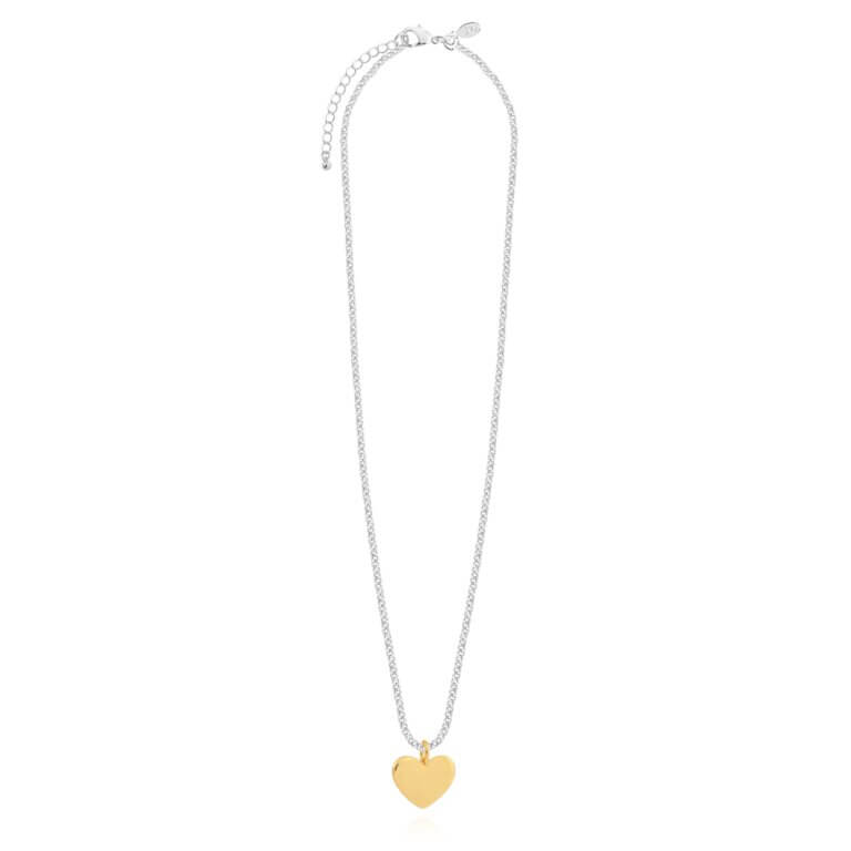 A Little | Heart Of Gold | Silver And Gold | Necklace | 46cm + 5cm Extender