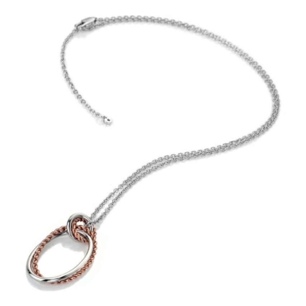 Unity Oval Pendant Rose Gold Plate Accents