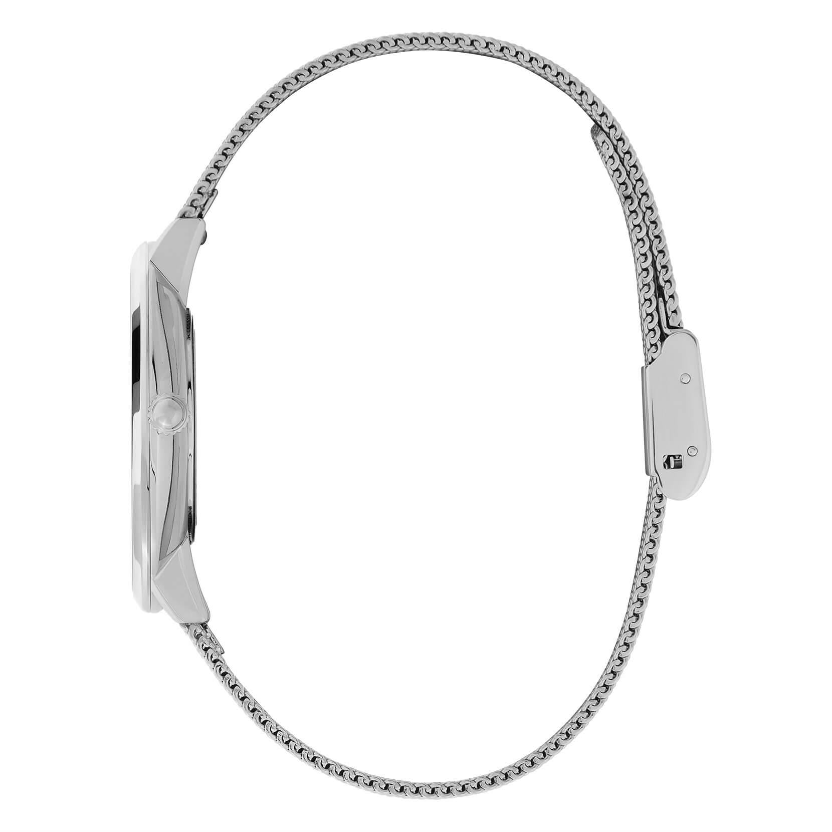 Butterfly Ultra Slim Silver Dial & Mesh Strap Watch