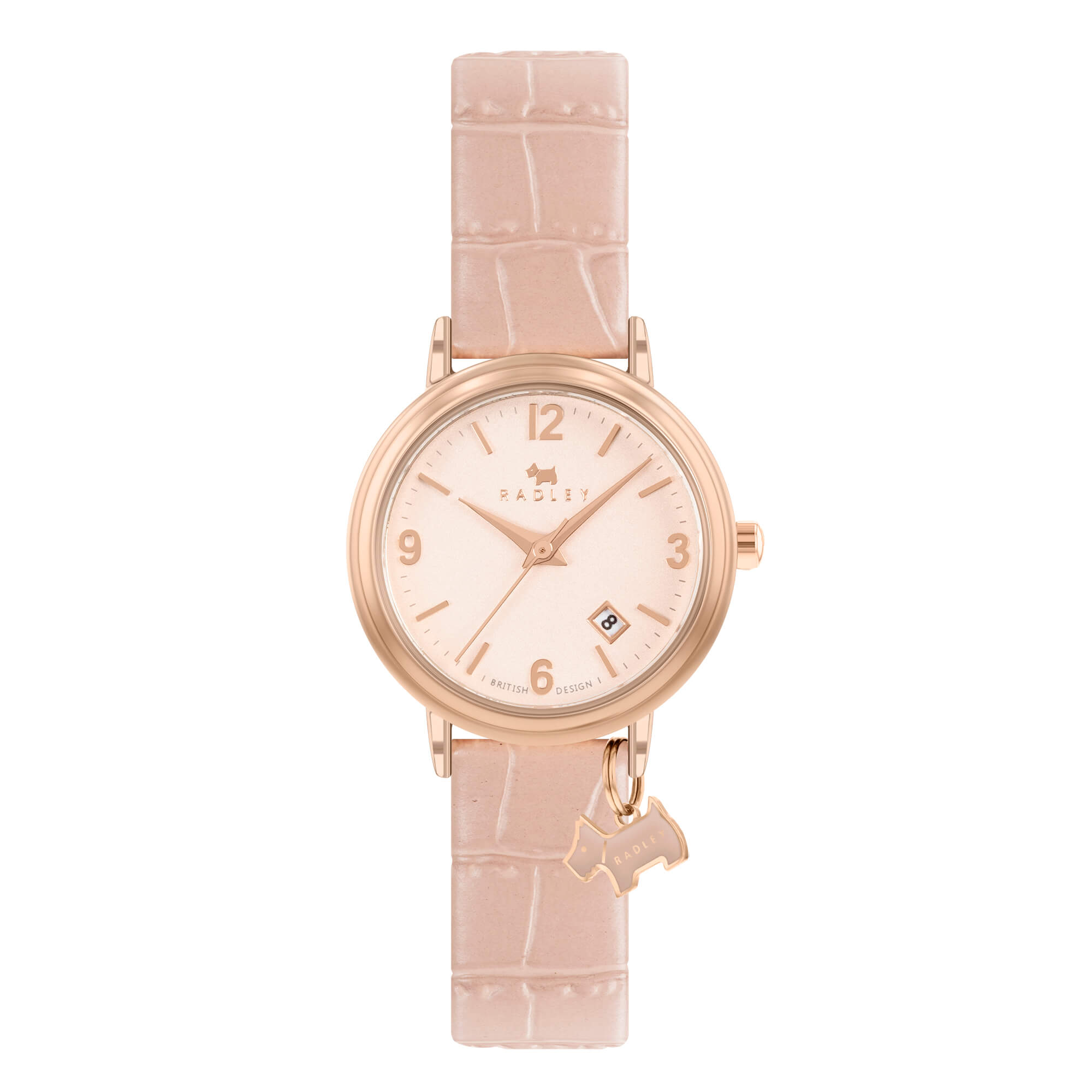 Cobweb Croc Stepped Bezel Two Tone Strap Ladies Watch