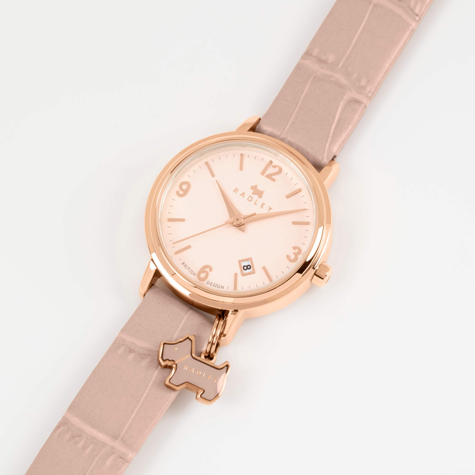 Cobweb Croc Stepped Bezel Two Tone Strap Ladies Watch