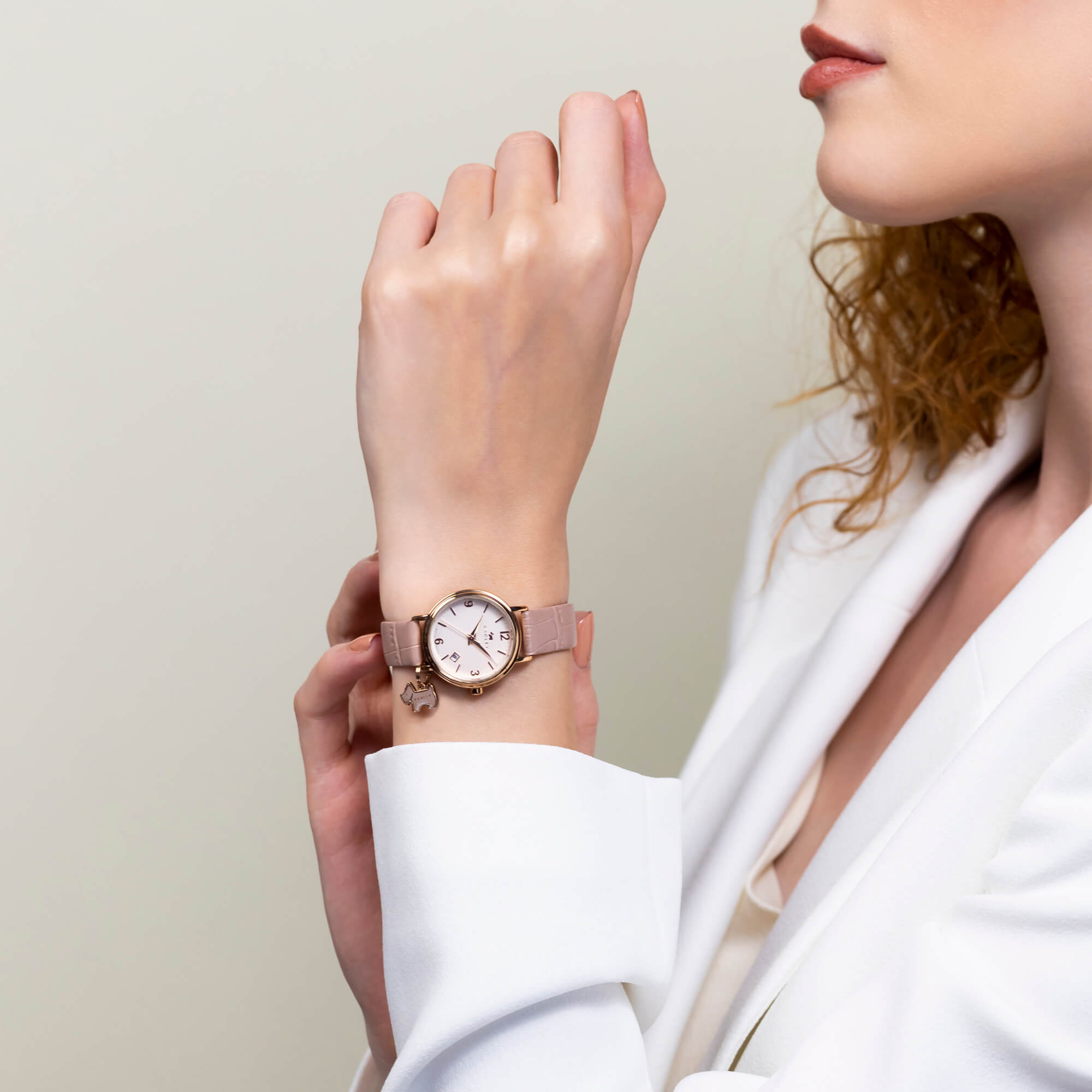 Cobweb Croc Stepped Bezel Two Tone Strap Ladies Watch