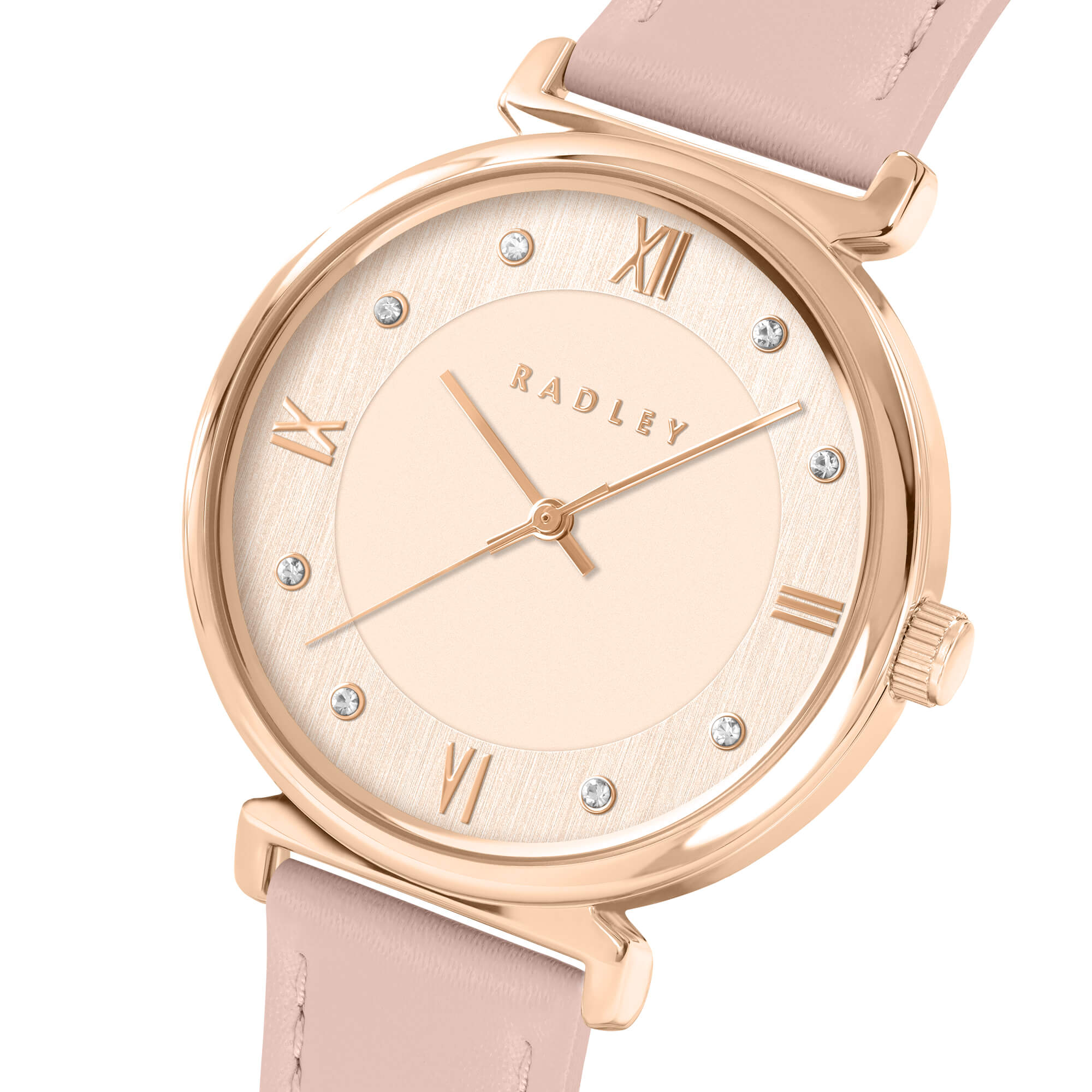 Rose Gold Plated 35mm T-bar Praire Pink Leather Strap Watch