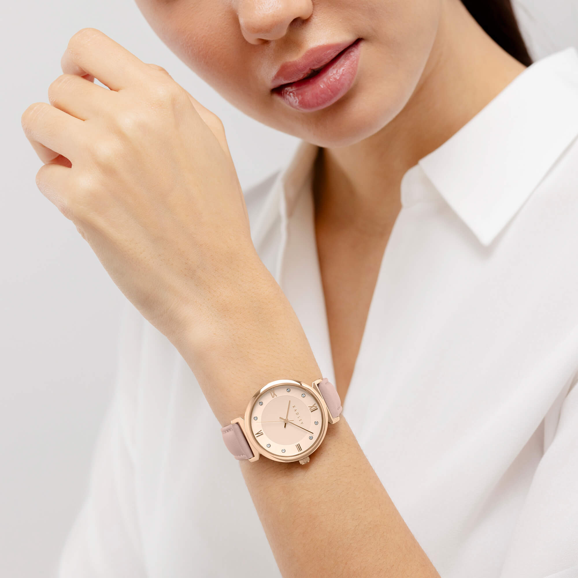 Rose Gold Plated 35mm T-bar Praire Pink Leather Strap Watch