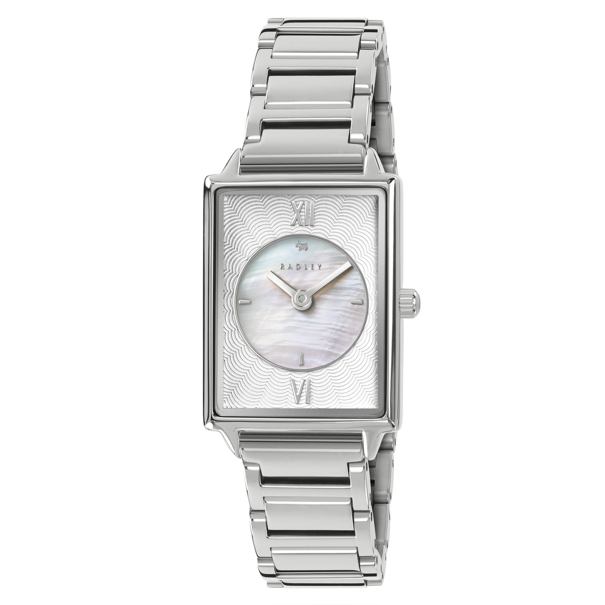 Silver Rectangular Dial With Bracelet Strap Watch