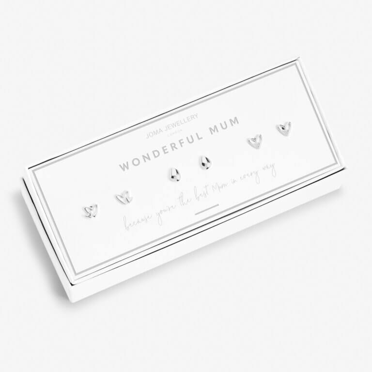 Occasion Earring Box | Wonderful Mum | Silver | Earrings | Set Of 3 Earrings