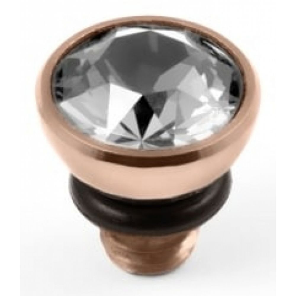 Famosa Rose Gold 5mm Bottone Ring Top White