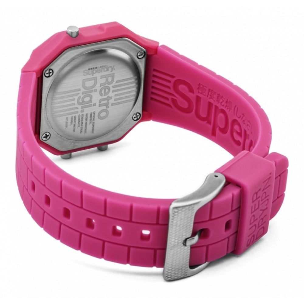 Mini Retro Digi Pink Silicone Strap Watch With Digital Display Dial