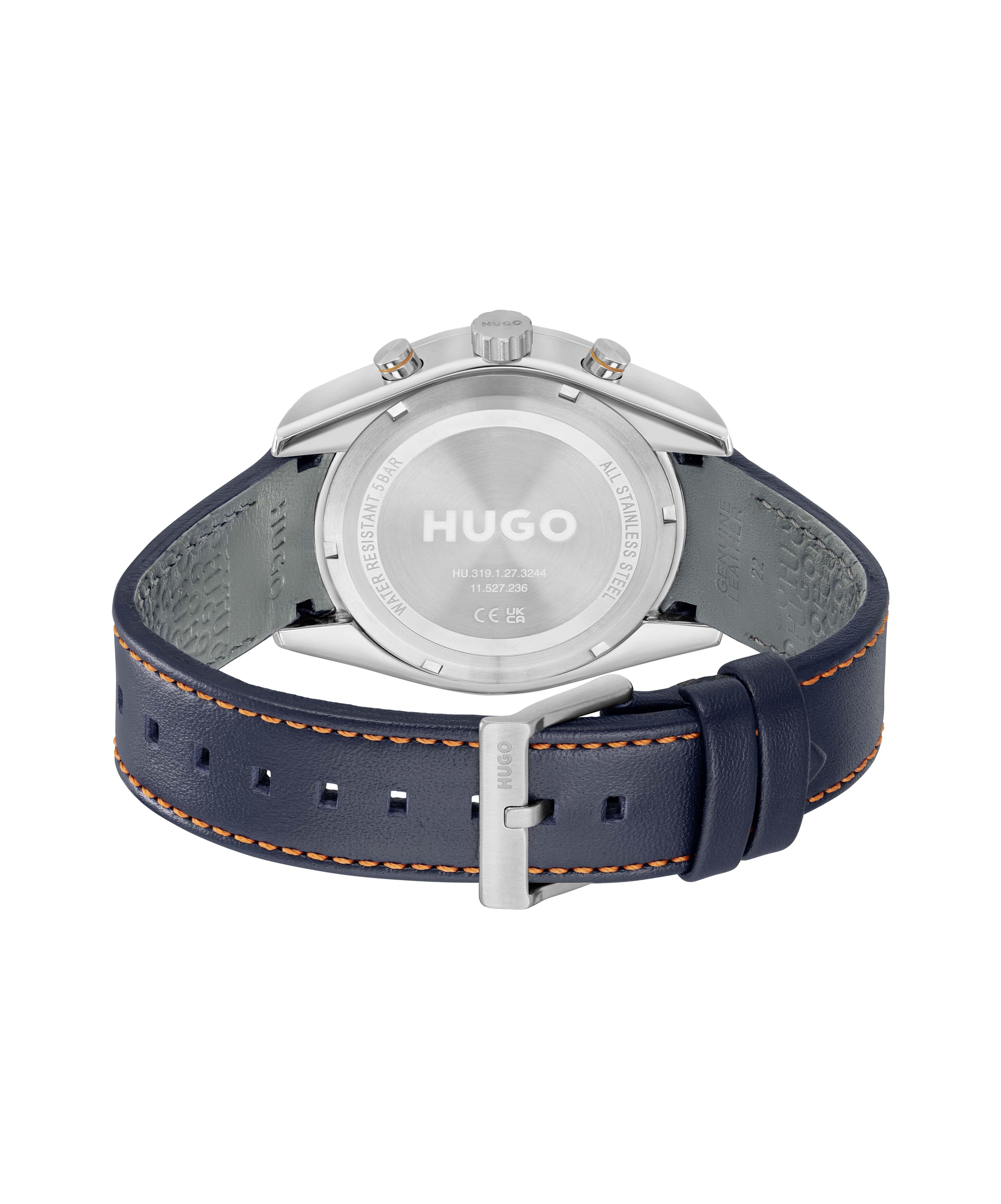 #Fast Blue Dial With Blue Leather Strap Gents Watch