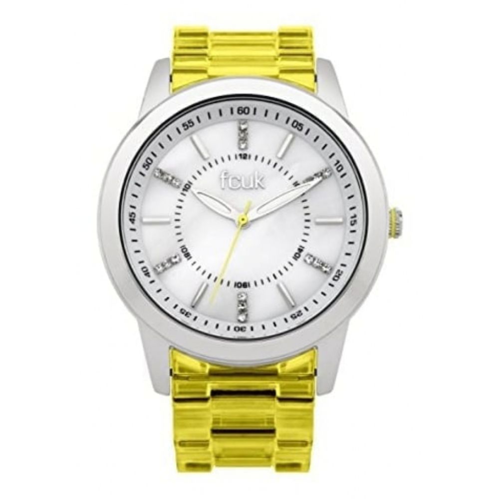 Ladies Yellow Quartz Watch With MOP Dial