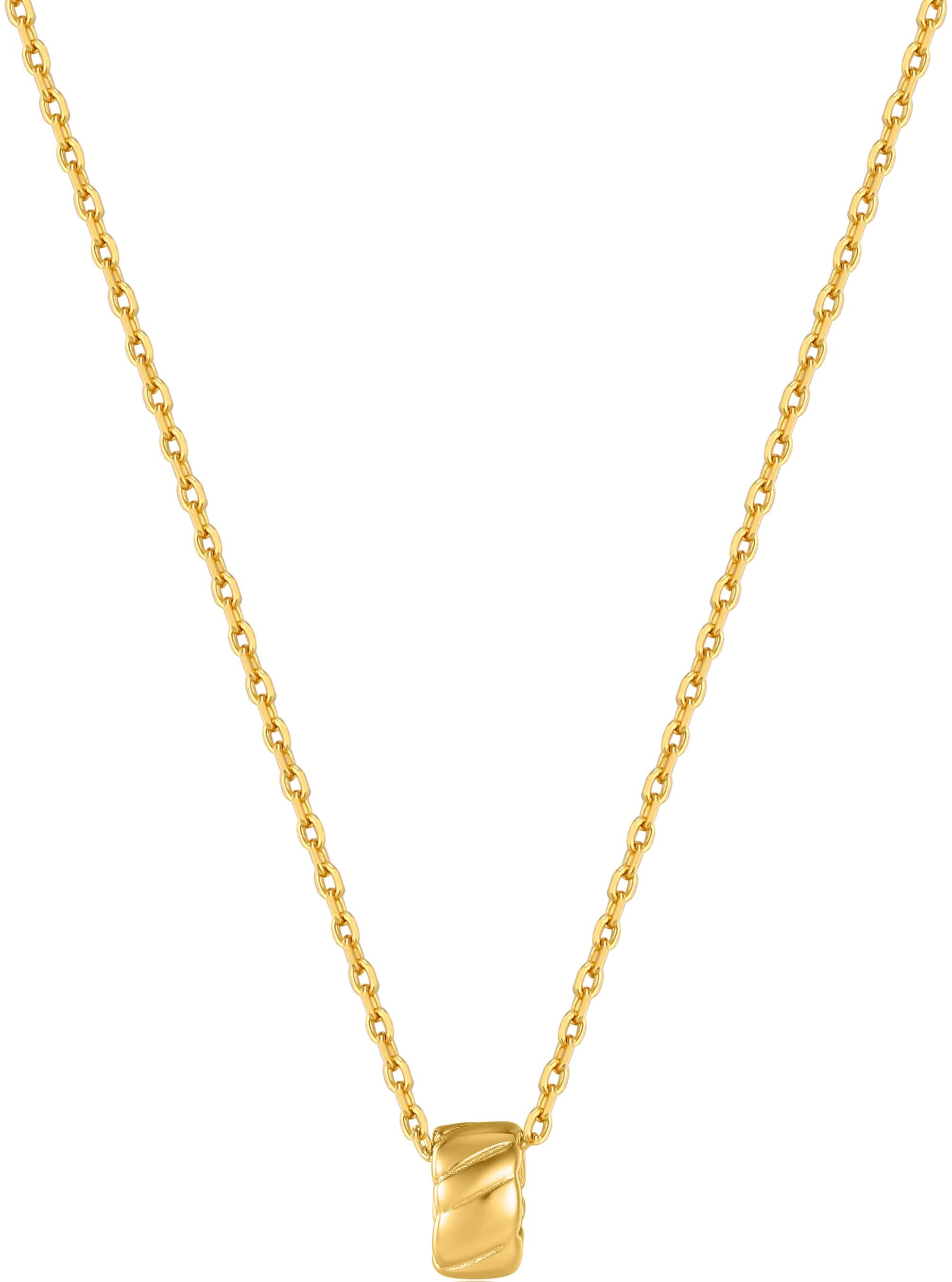 Gold Smooth Twist Pendant Necklace
