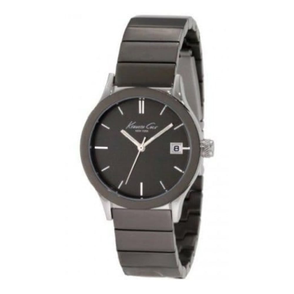 Ladies Grey IP Stainless Steel Linked Bracelet Watch
