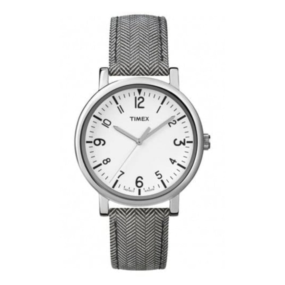 Unisex Tweed Design Leather Strap Watch