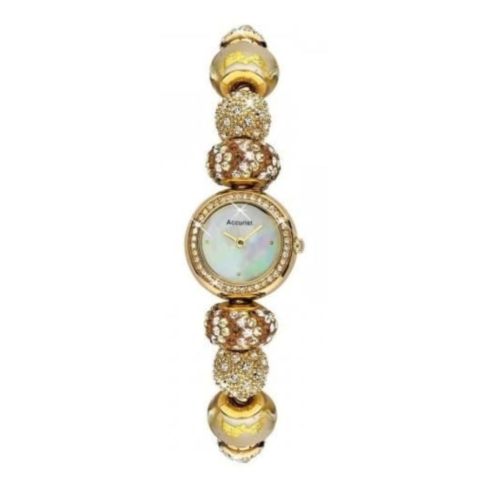 Ladies Gold Plated Charmed & Crystalised Watch