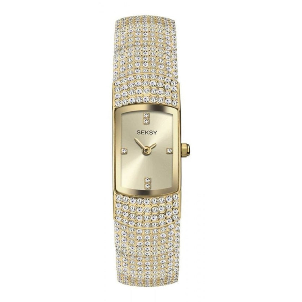 Gold Plated & Swarovski Element Crystals Ladies Watch
