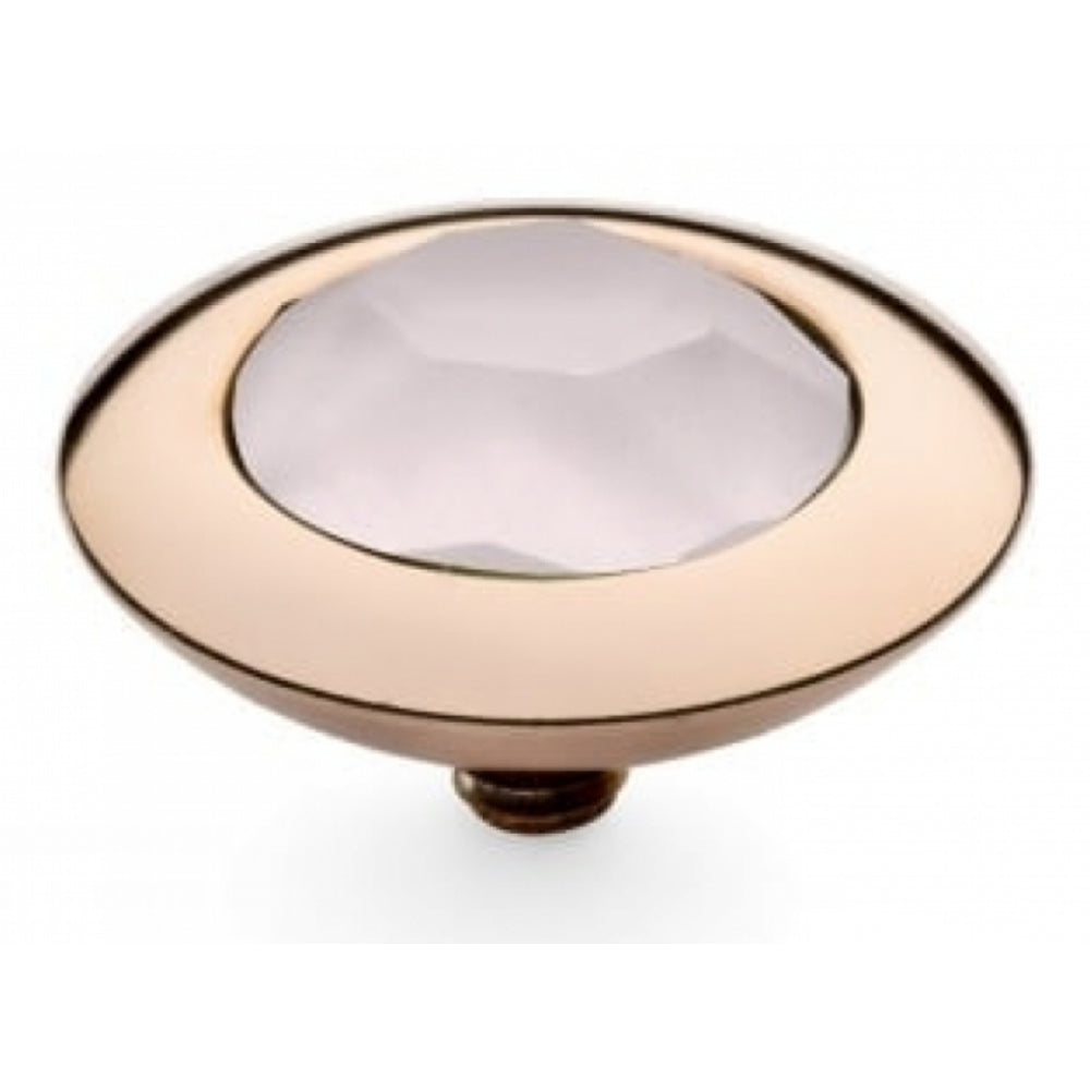 Famosa Rose Gold Plated 13mm Tondo Powder Rose Ring Top