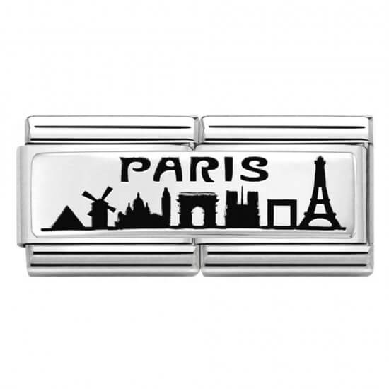 Composable Classic Double Engraved Silver Paris Skyline
