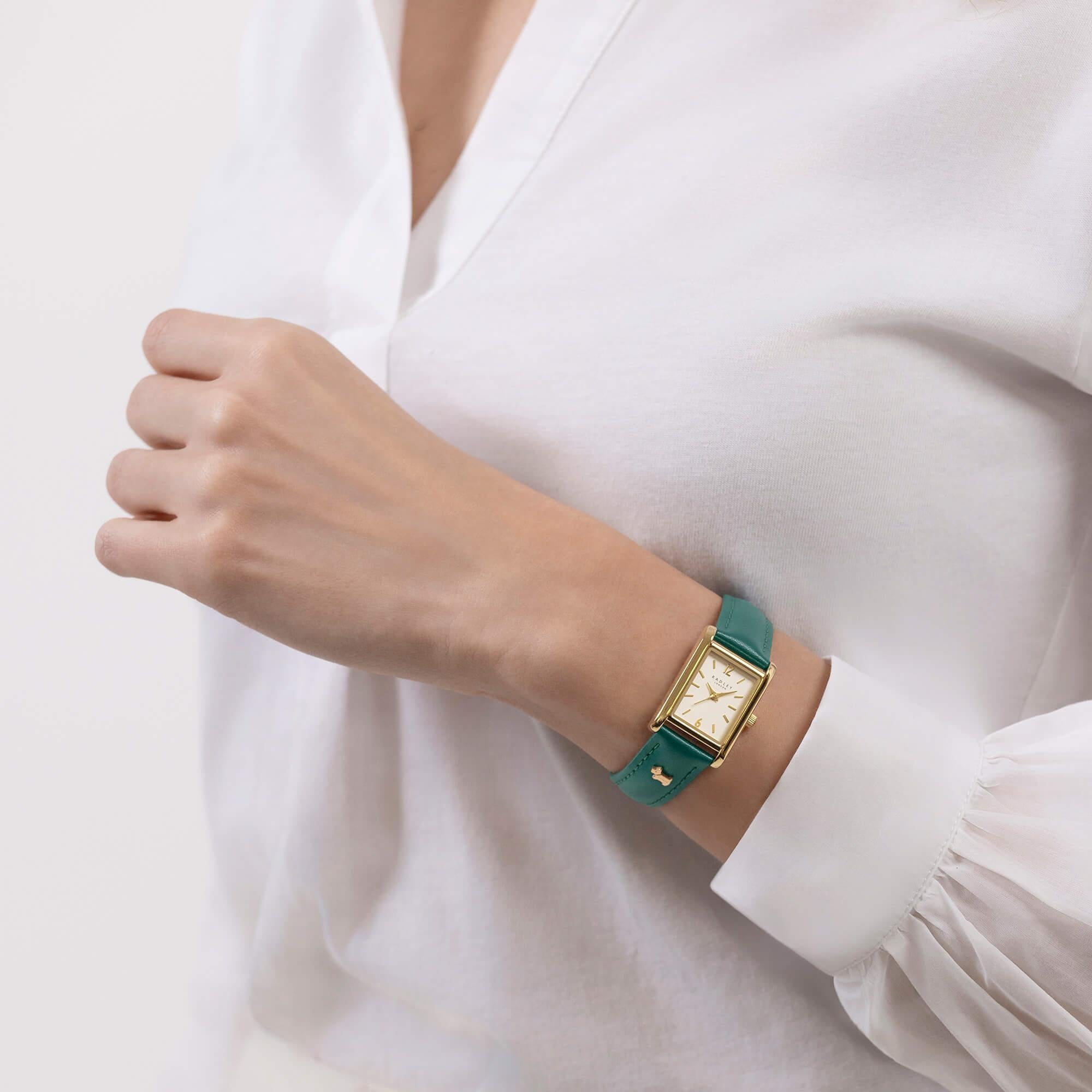 Gold Plated Alpine Leather Strap Watch