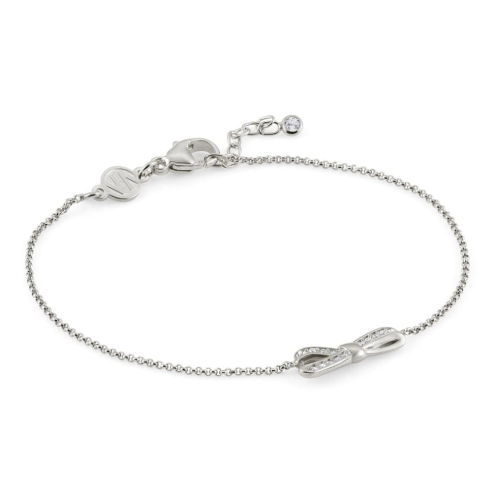 Bracelet with Small Bow & Cubic Zirconia in Silver