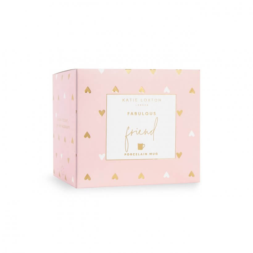 Boxed Porcelain Mug | Fabulous Friend | White And Gold