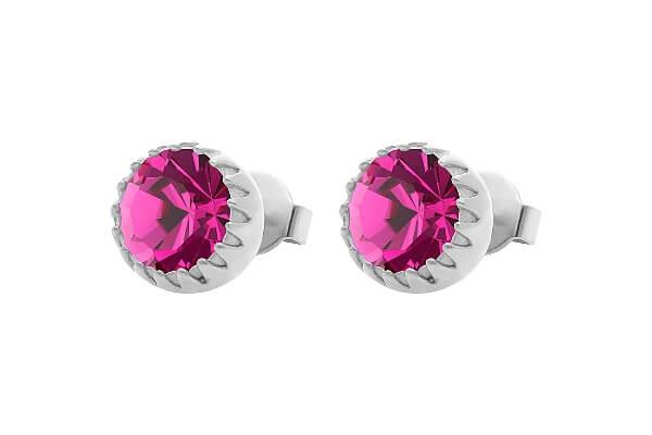 LONDON Small (S/P) 8mm Fuchsia Ear Stud
