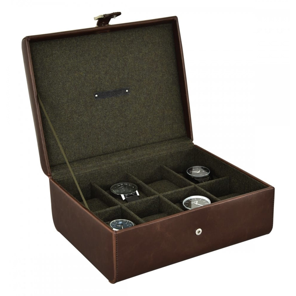 Brown Cambridge 8 Piece Watch Box