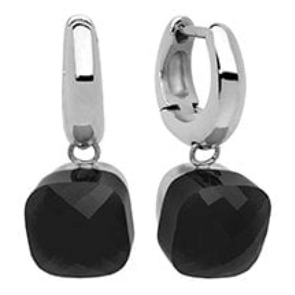 Creole "Firenze" Big (S/P) Jet Earrings