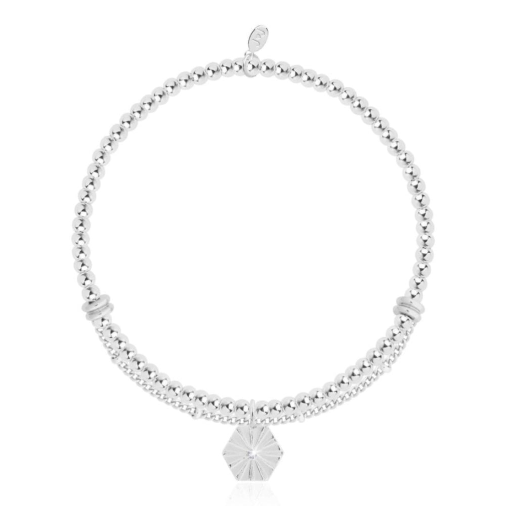 Amulet | Silver Hexagon Chain Bracelet | 17.5cm Stretch