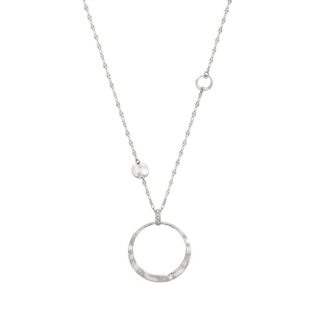 LUNA Pendant In 925 Silver & CZ Short Silver