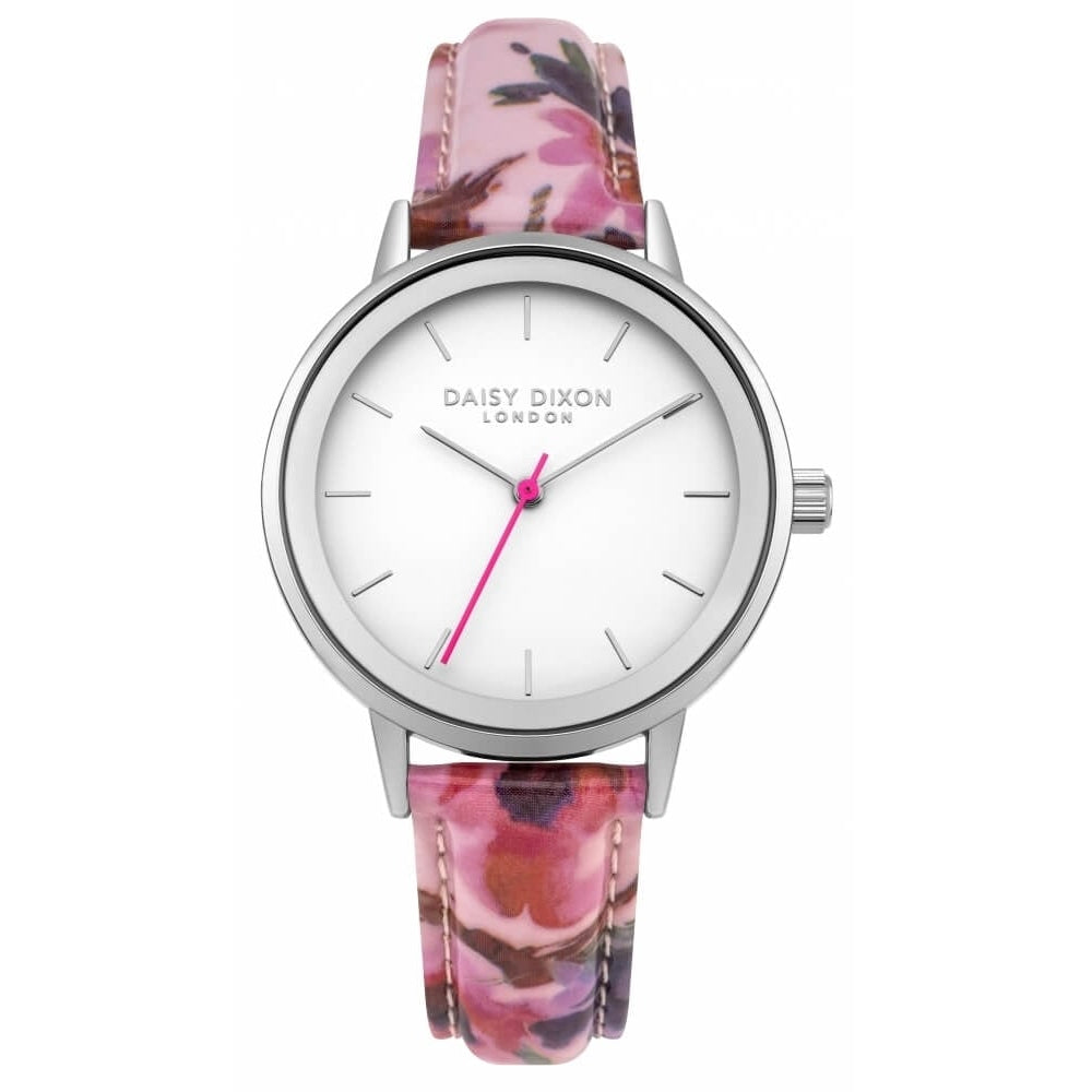 Jasmine Watch Matte White Dial With Pink Mixed Floral Strap