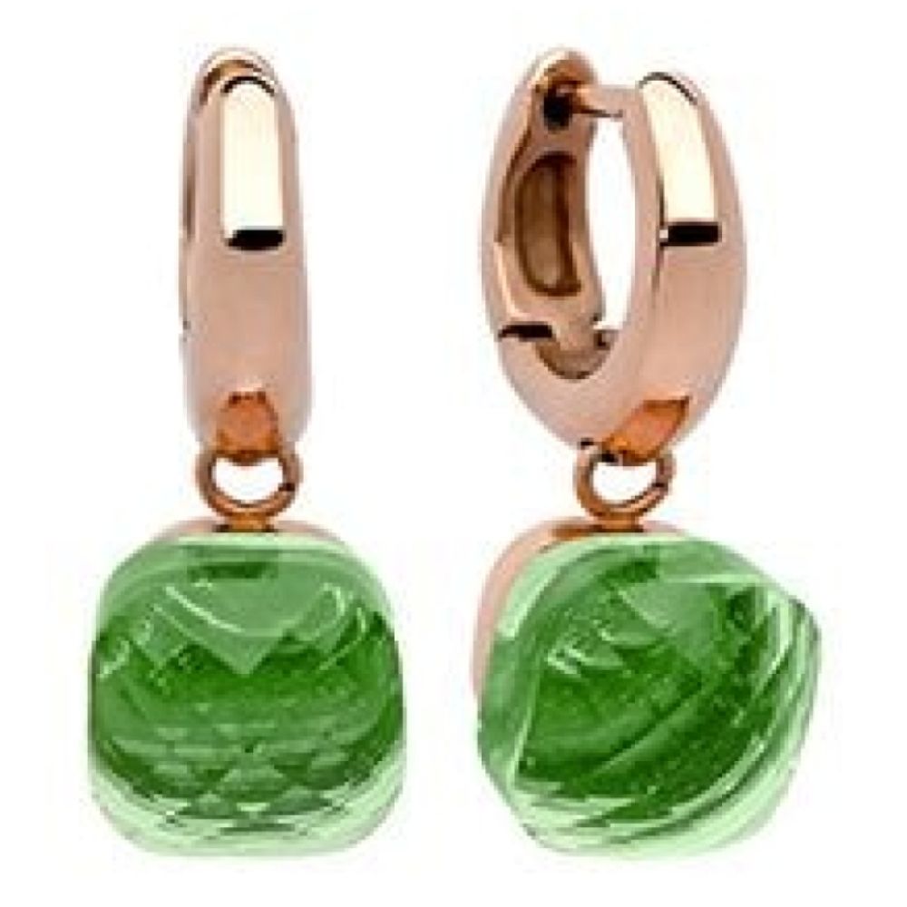 Creole "Firenze" Big (Rg/P) Peridot Earrings