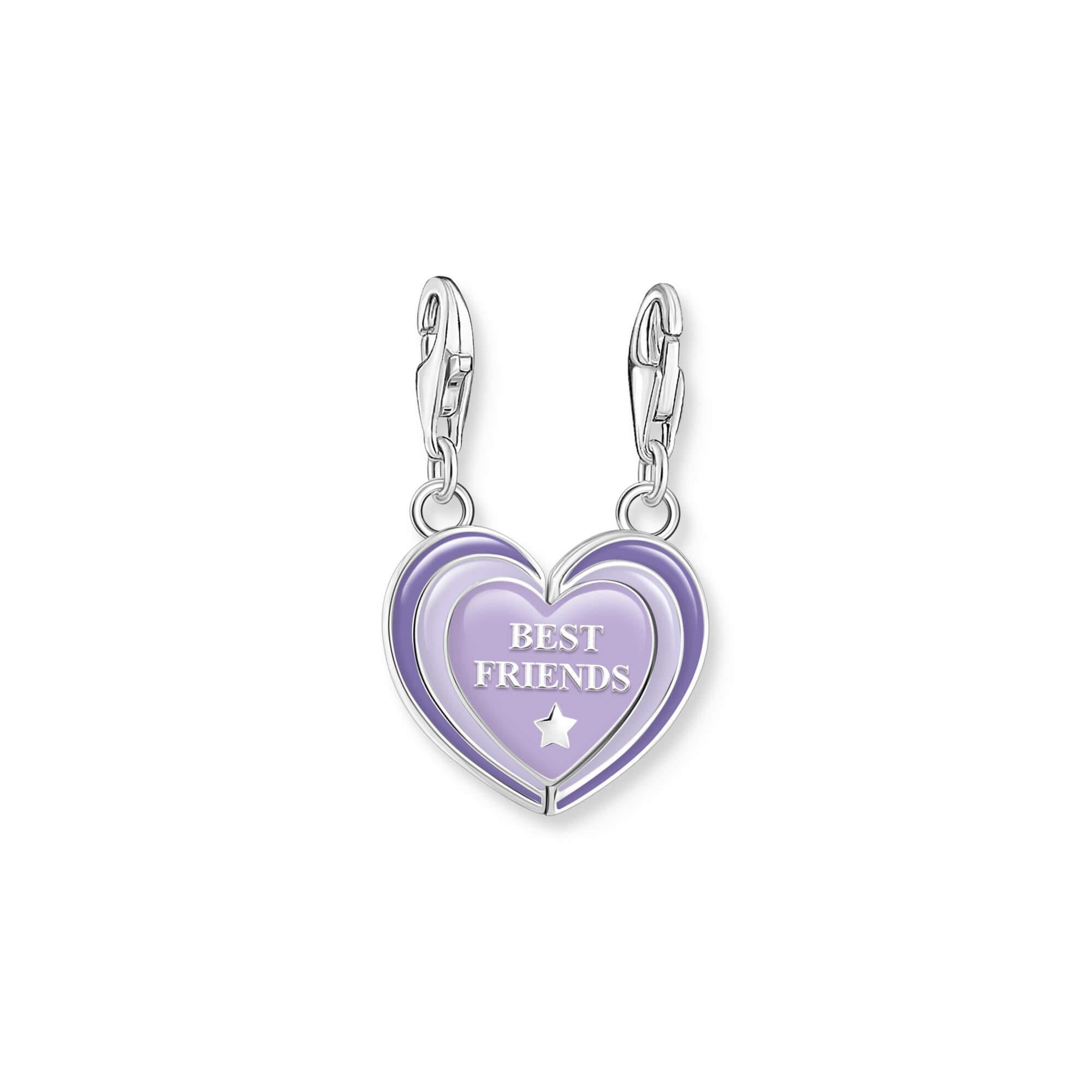 BEST FRIENDS With Violet Enamel Charm Pendant