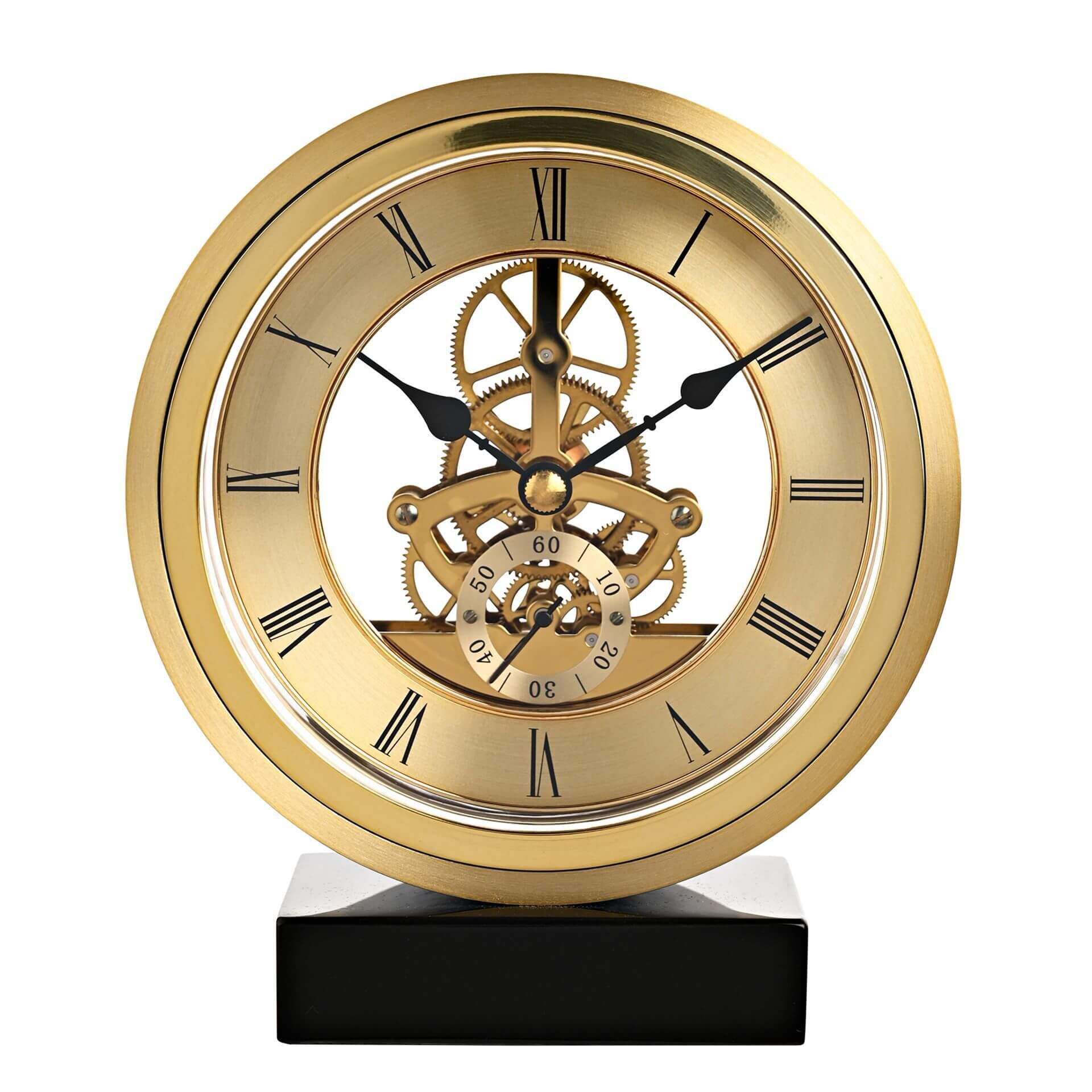 Round Skeleton Clock on Base