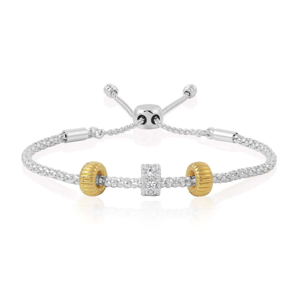 Halo Silver And Gold Charm Bracelet