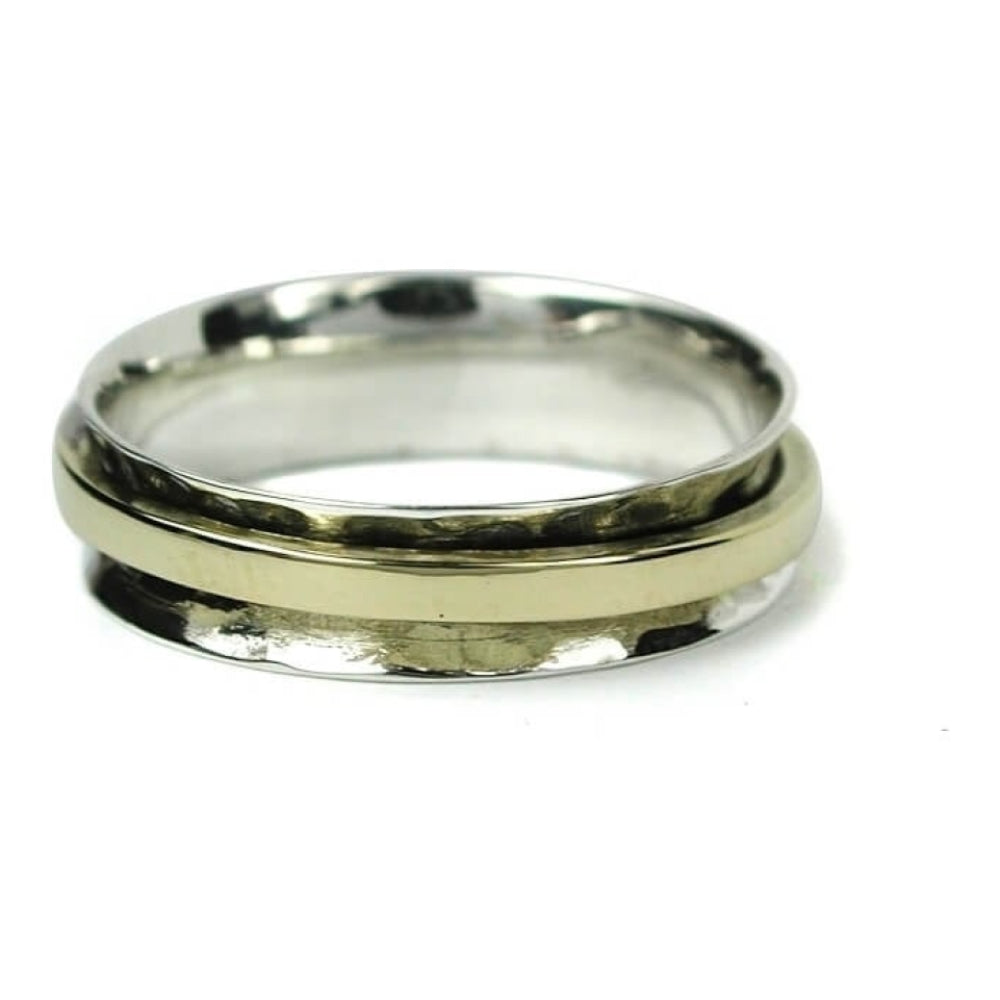 Thin Silver Band With Brass Band