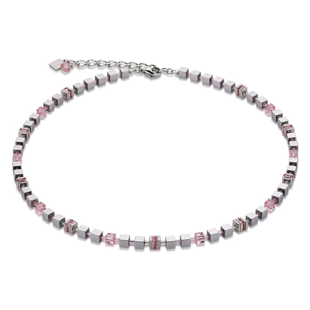 Pink & Silver Geo Cubes Necklace