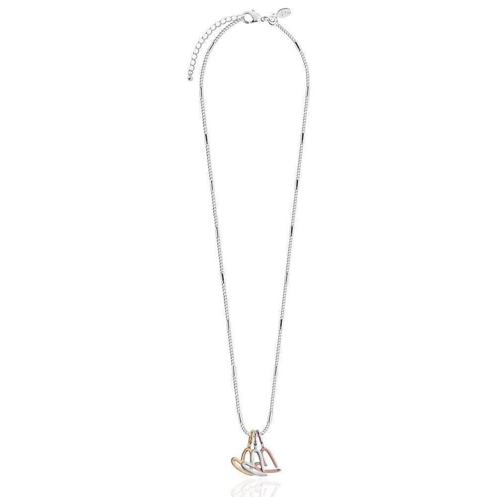 Florence Outline Heart Necklace - Silver Rose Gold Yellow Gold - 46 + 5cm Extender