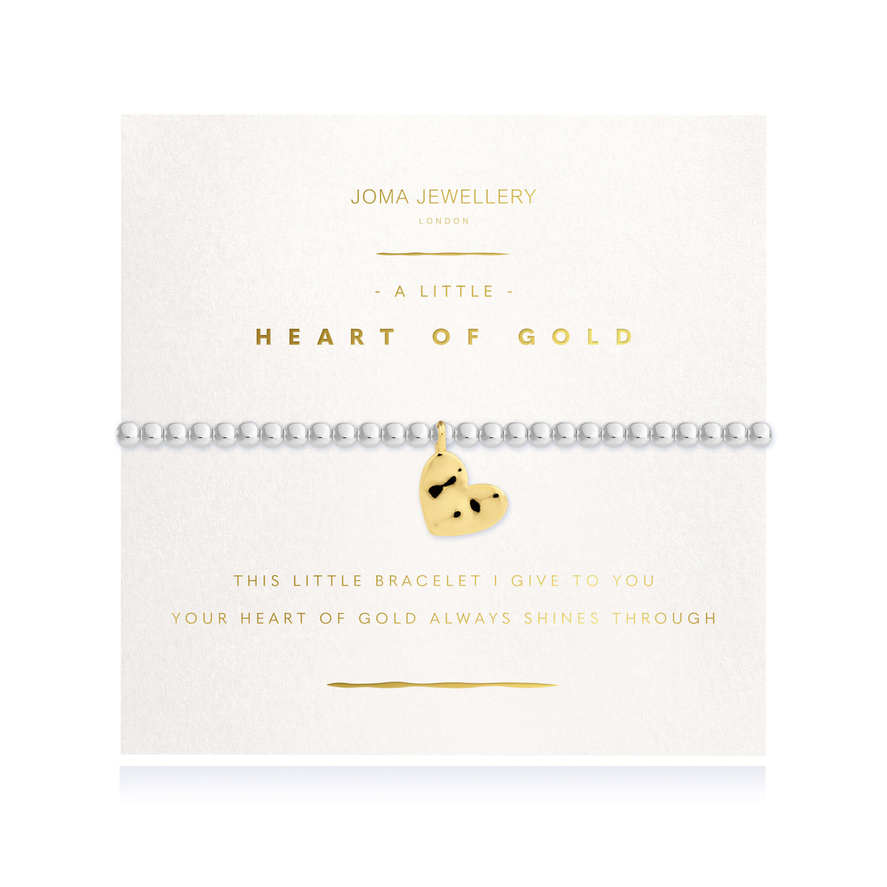 Radiance A Littles | Heart Of Gold | Silver | Bracelet (Lightly Hammered) | 17.5cm Stretch