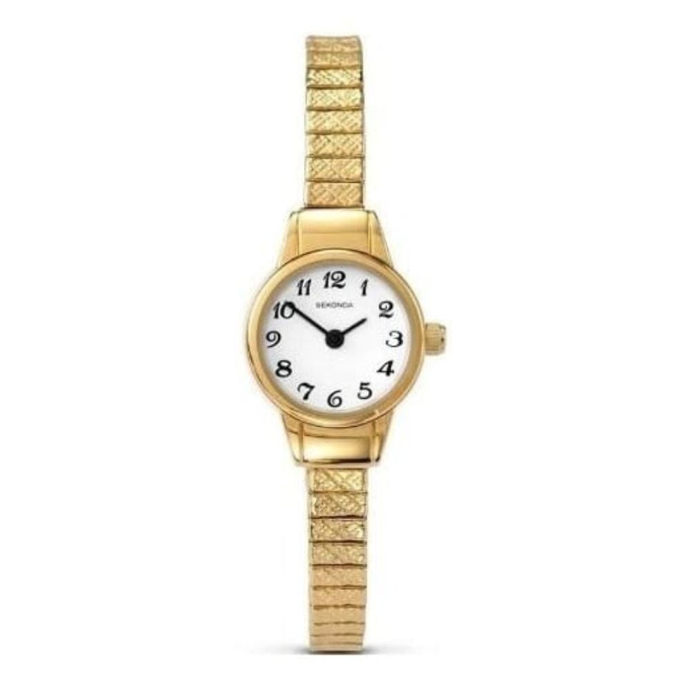 Ladies Gold Tone Steel Expandable Bracelet Watch