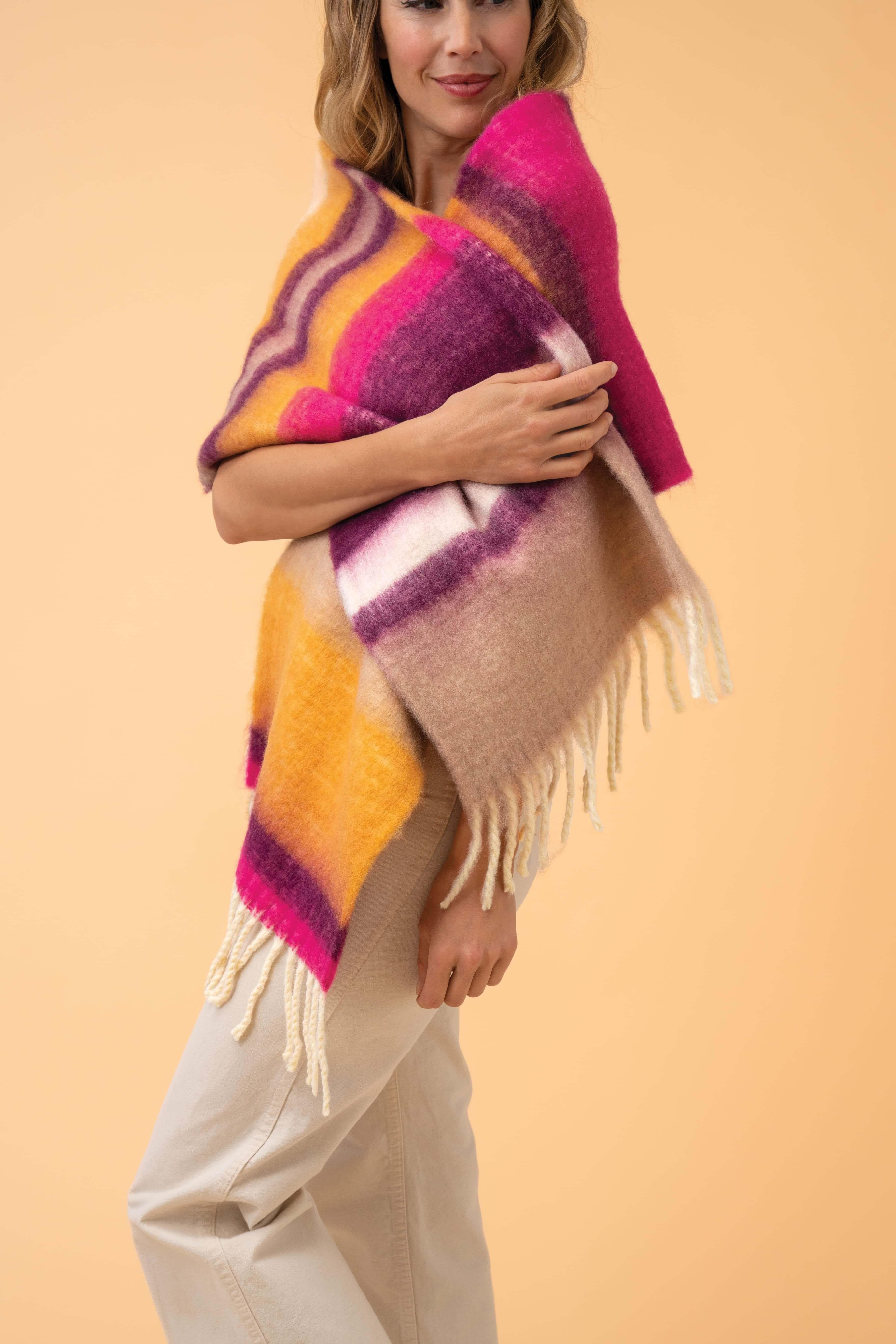 Murphy Cosy Scarf - Damson/Mustard