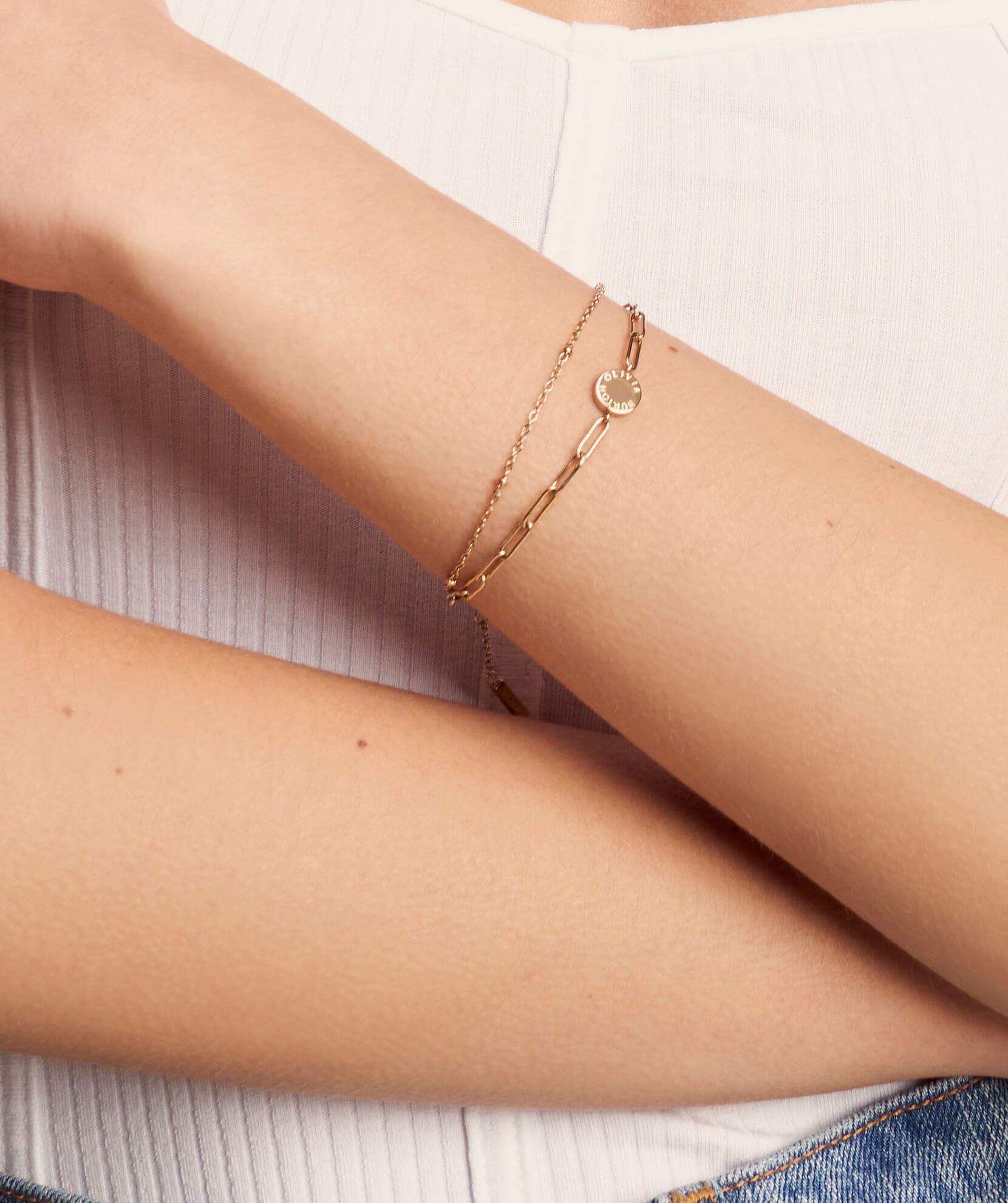 Classic Illusion Gold Stacking Bracelet