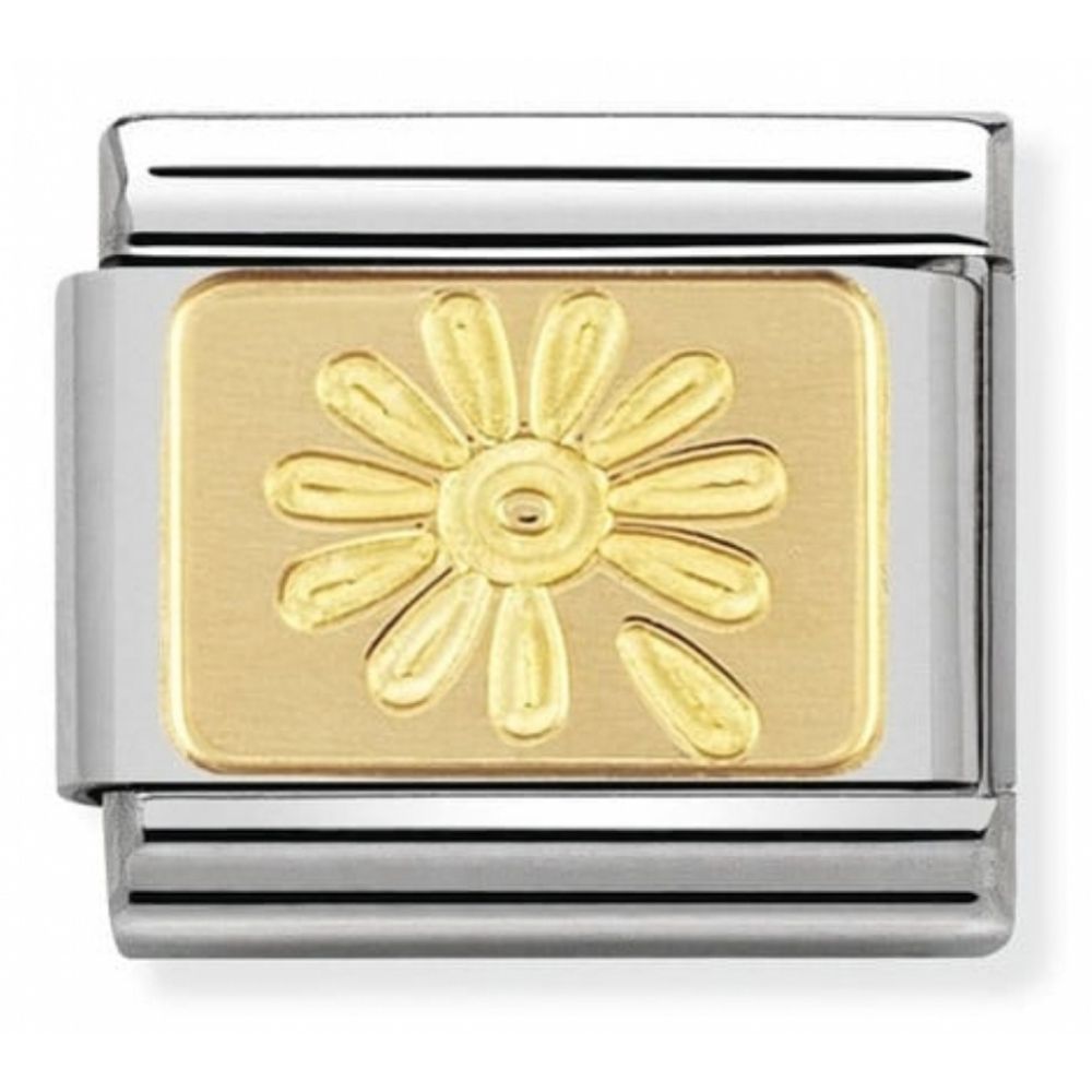 Classic Rainbow Flower In Stainless Steel With 18k Gold Charm