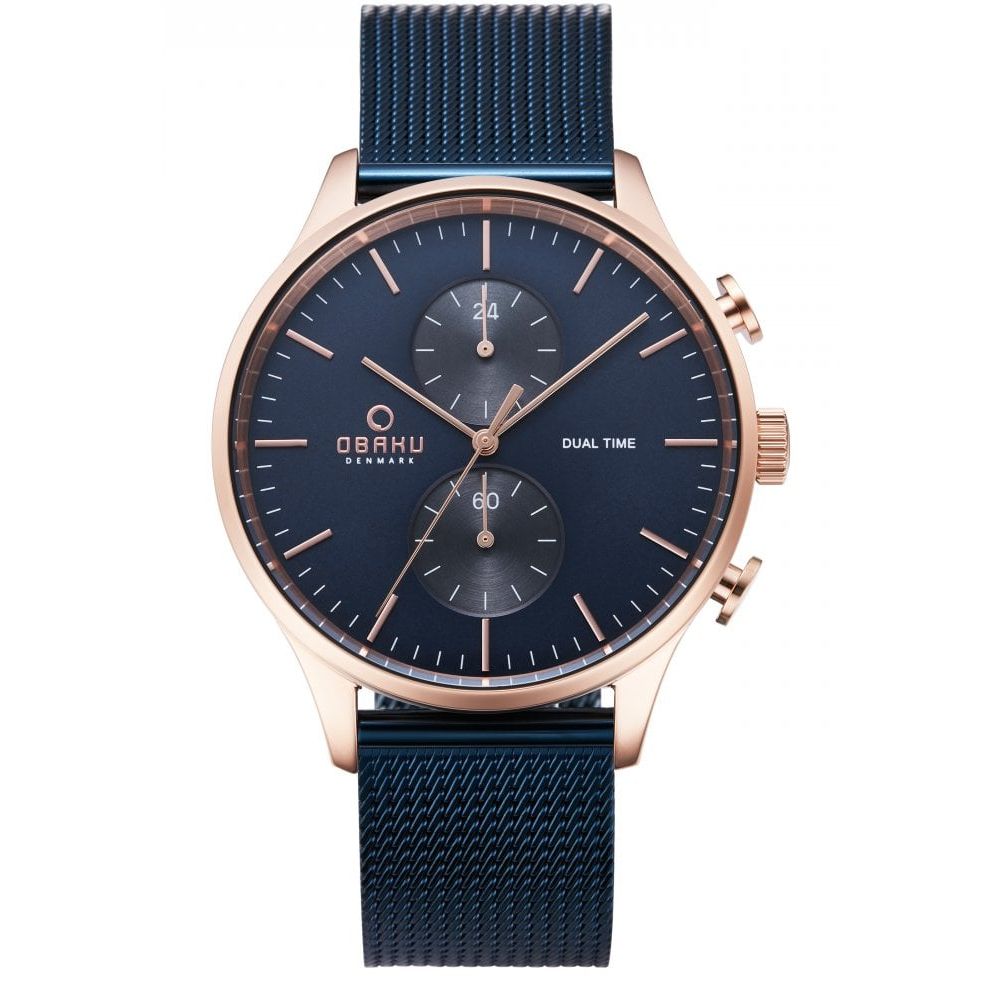 GRAN - OCEAN Rose Gold & Blue Multifunction Gents Watch