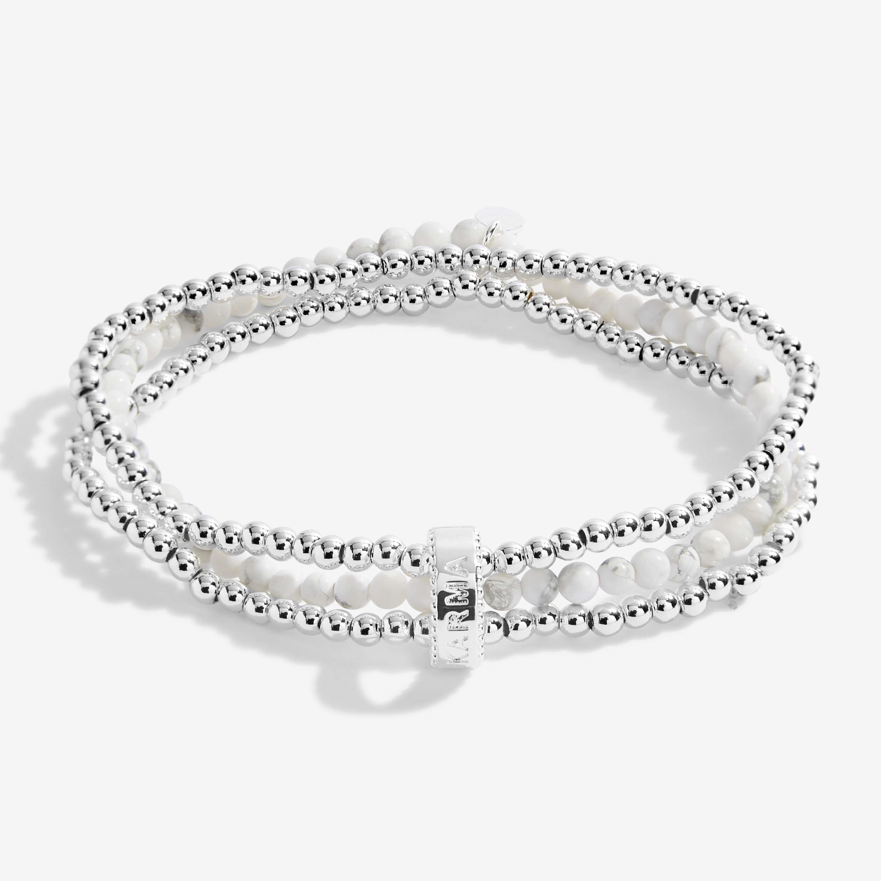 Wellness Stones | Silver | Howlite Bracelet | 17.5cm Stretch