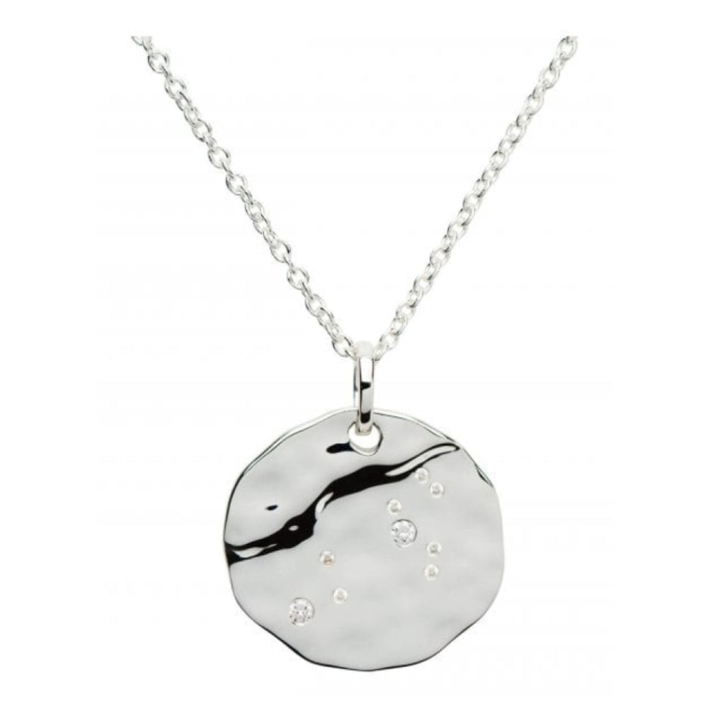 Sterling Silver 925 Pendant With Cz Incl. Chain. Leo