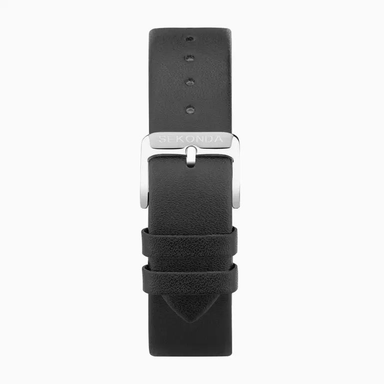 Easy Reader Silver Case White Dial With Black Leather Strap Men's Watch
