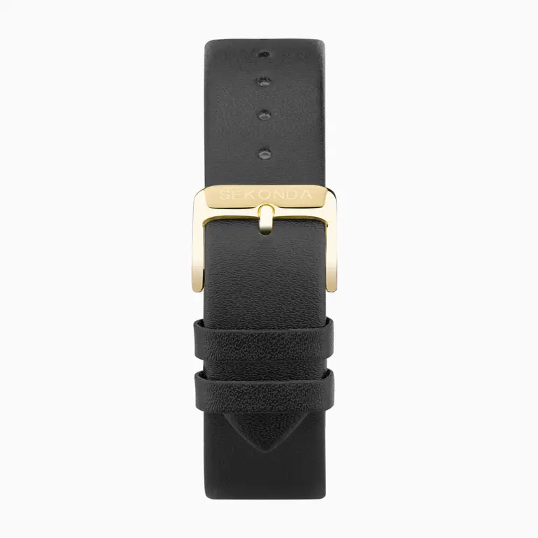 Easy Reader Gold Plated Case White Dial With Black Leather Strap Men's Watch