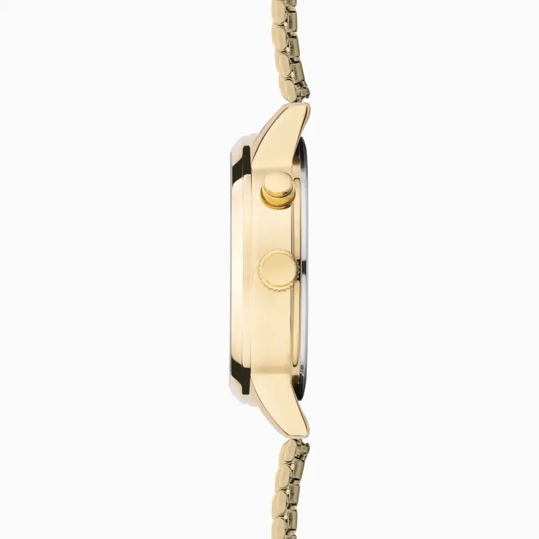 Easy Reader Gold Plated Expander Bracelet With White Dial Men's Watch