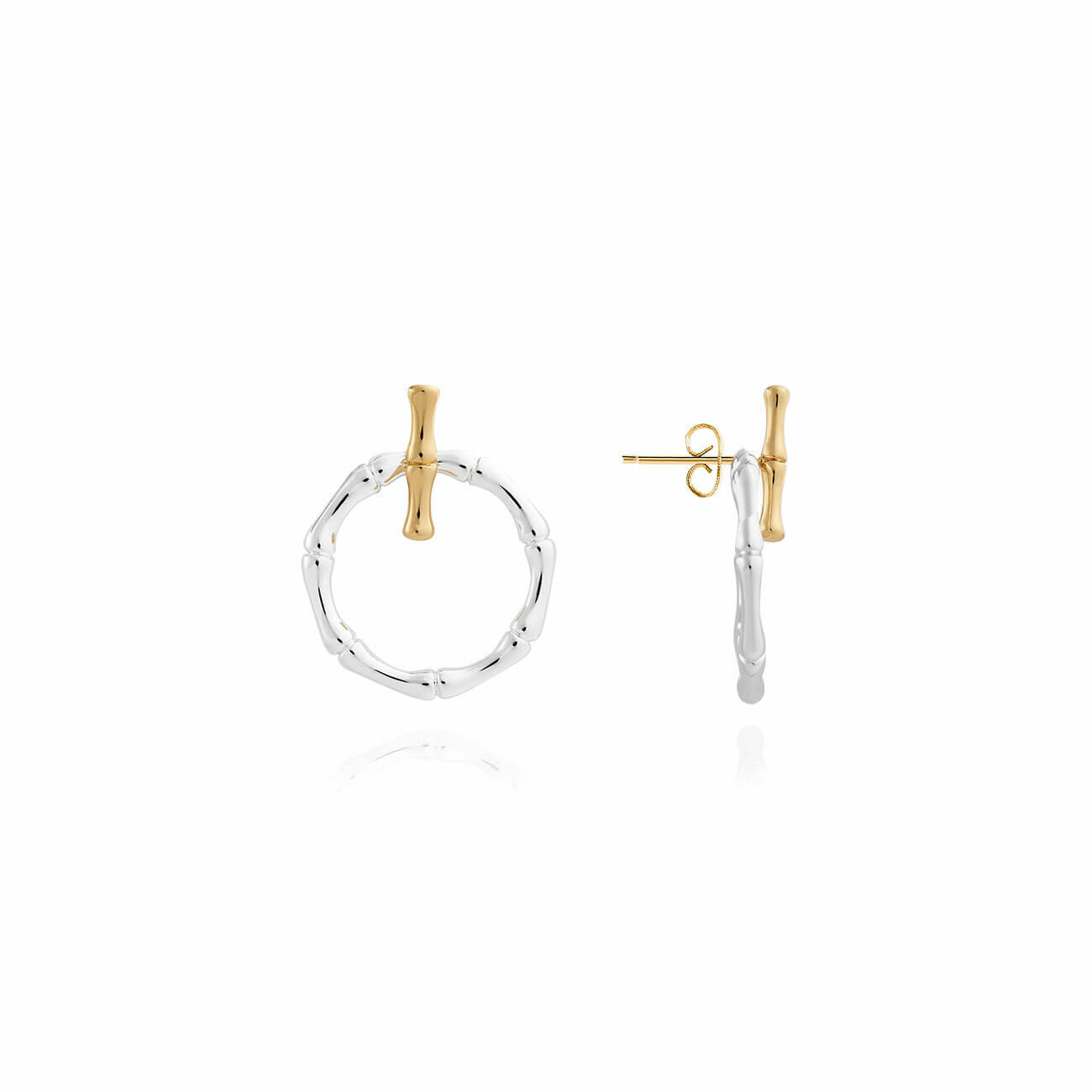 Statement Earrings | Silver And Gold | Bamboo | Ear Jackets