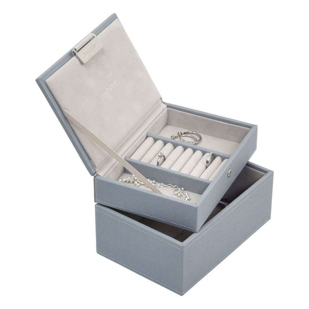 Dusky Blue Mini Set Of 2 Stackers